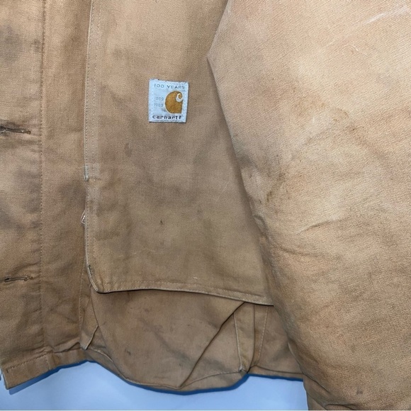 Vintage 1989 100 Years CARHARTT Blanket Lined
Chore Coat Jacket Size XXXL - Picture 3 of 12